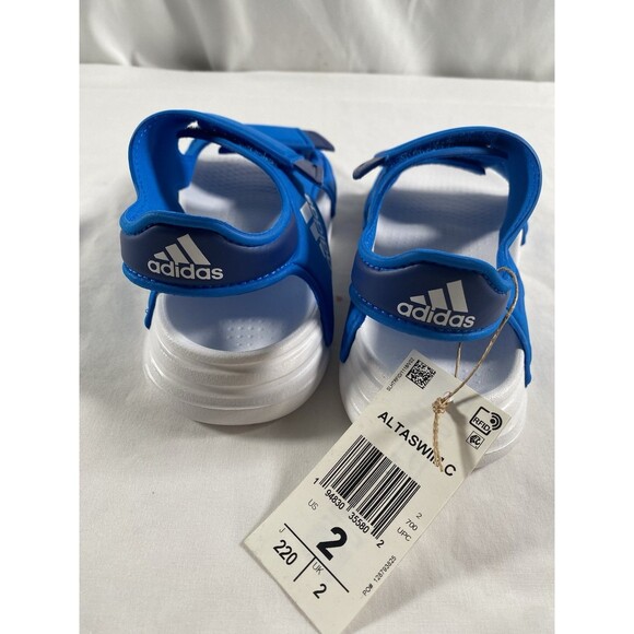 New Adidas Altaswim Toddler Blue White Water Slipper Beach Sandals Size 2 - Picture 4 of 5